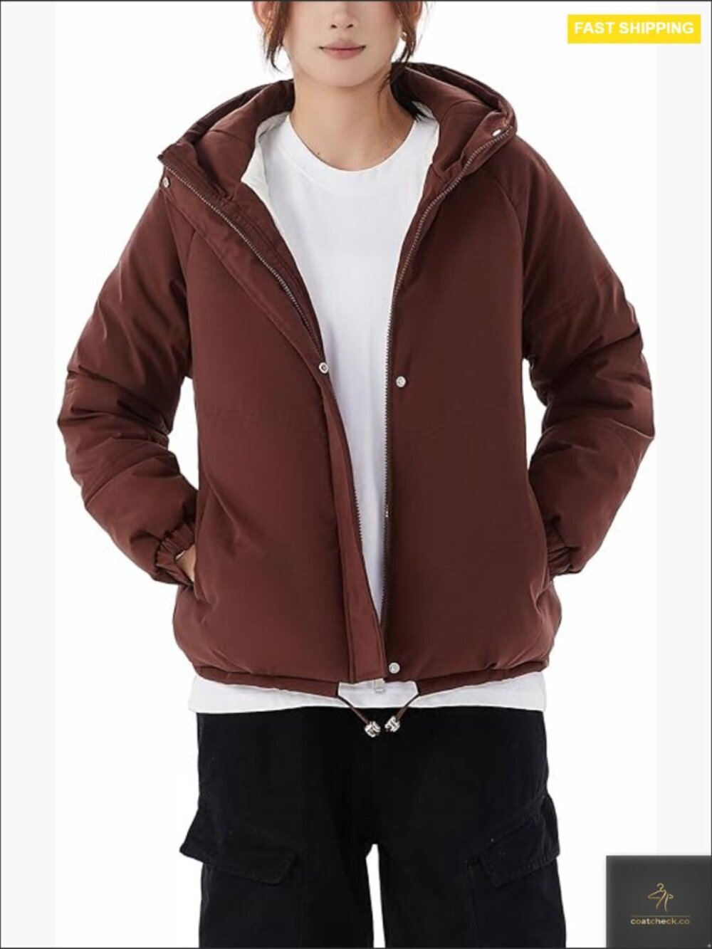 Winter Thickened Hooded Fleece Jacket Windproof Warm Zip Up Long Sleeve